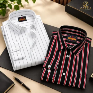 2 Pcs Combo Premium Full Sleeve Cotton Shirt